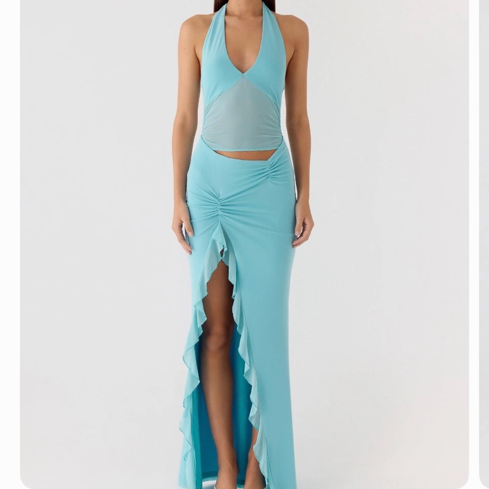 Peppermayo Light Blue Backless Dress